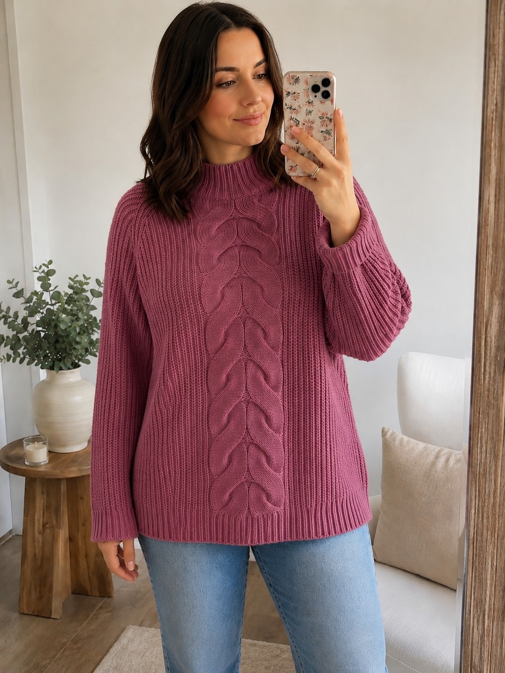 Blumind Oversized Cable Knit Sweater – Size L